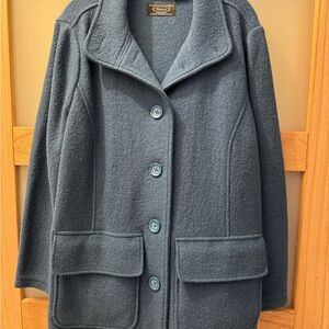 LLBean Vintage Teal Blue Pea Coat